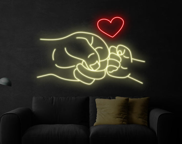 Father And Son Hand Neon Sign by manhattanneons.com - Celebrate the bond between father and son with this LED Neon Sign.