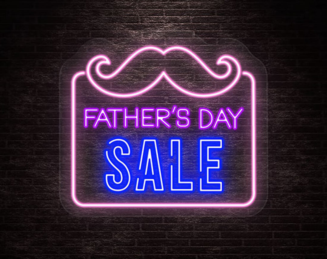 Father's Day Sale Neon Sign by manhattanneons.com - Perfect for Father's Day promotions.