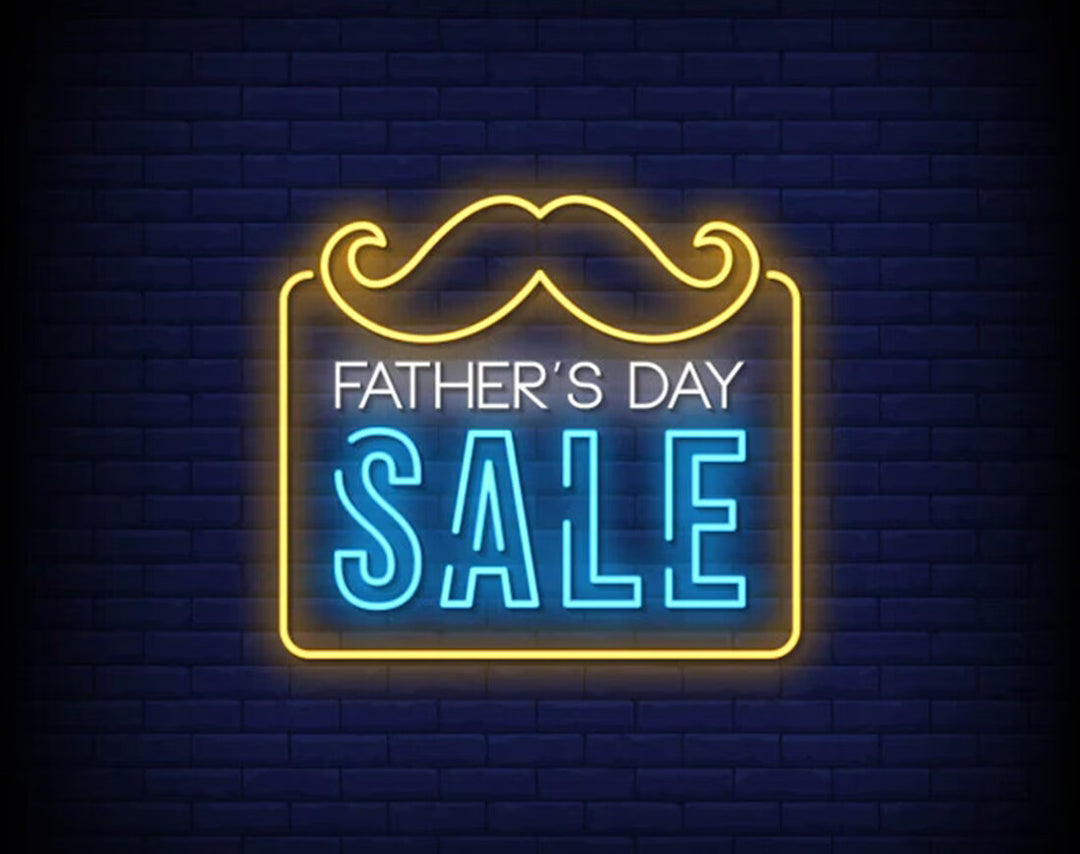 Father's Day Sale Mustache Frame Neon Sign by manhattanneons.com - A quirky and fun LED Neon Sign for Father's Day.