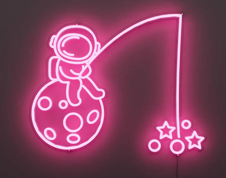 Fishing The Stars LED Neon Sign by manhattanneons.com - Catching dreams in neon light.