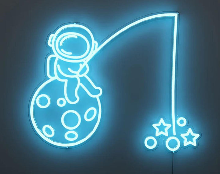 Fishing The Stars LED Neon Sign by manhattanneons.com - Catching dreams in neon light.