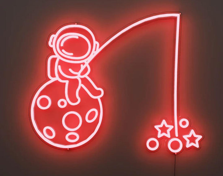 Fishing The Stars LED Neon Sign by manhattanneons.com - Catching dreams in neon light.