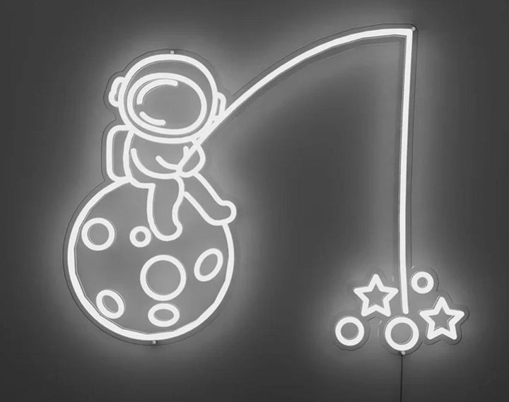 Fishing The Stars LED Neon Sign by manhattanneons.com - Catching dreams in neon light.