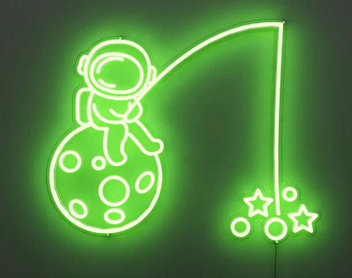 Fishing The Stars LED Neon Sign by manhattanneons.com - Catching dreams in neon light.