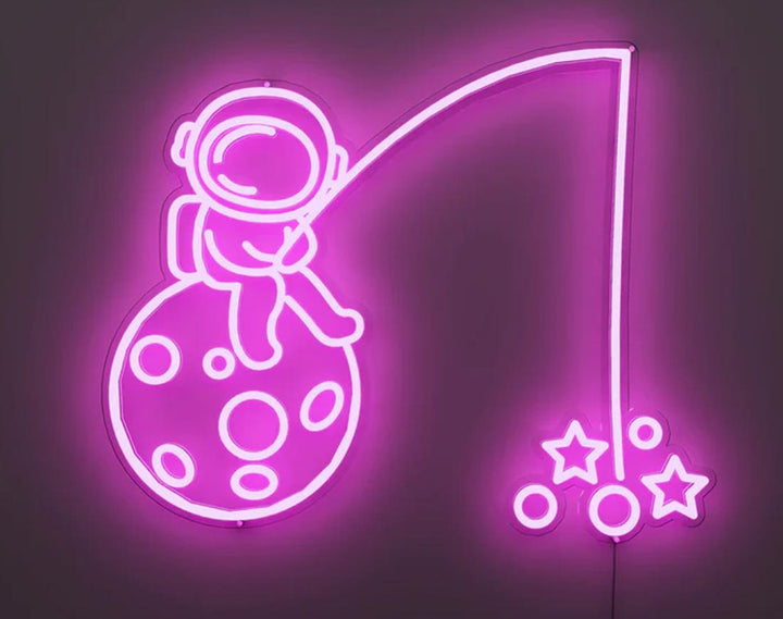 Fishing The Stars LED Neon Sign by manhattanneons.com - Catching dreams in neon light.