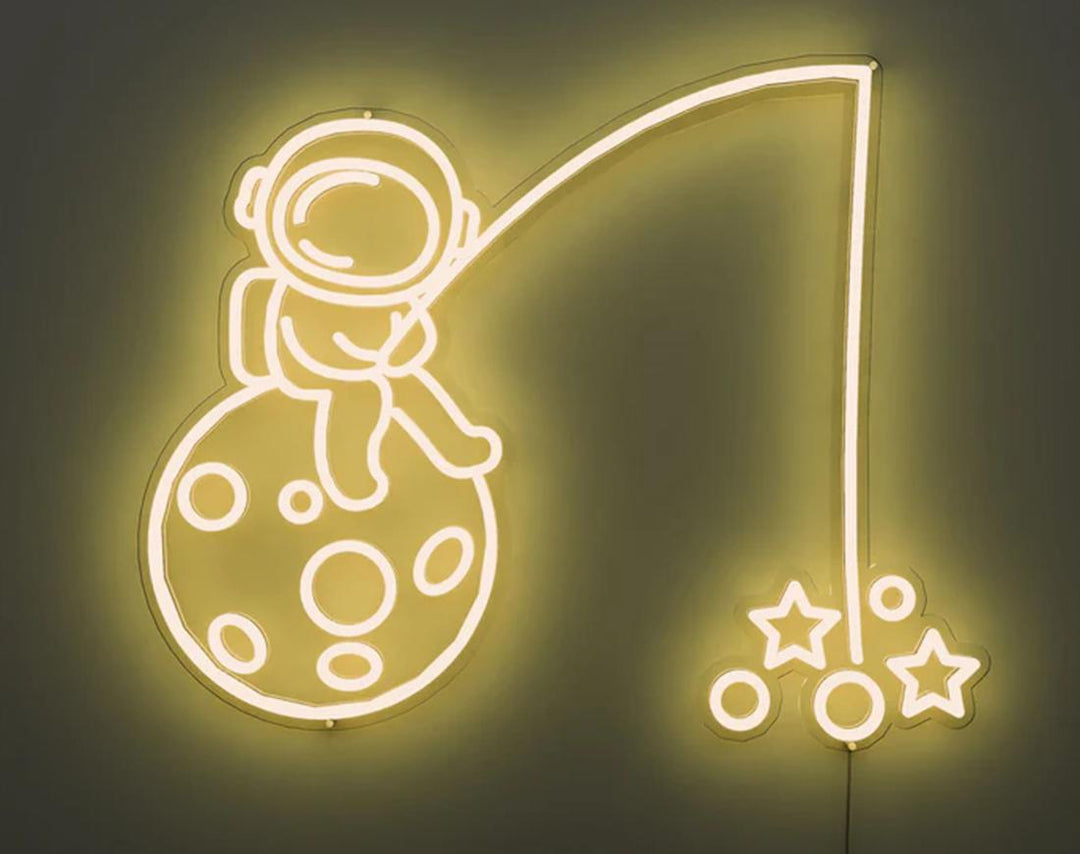 Fishing The Stars LED Neon Sign by manhattanneons.com - Catching dreams in neon light.