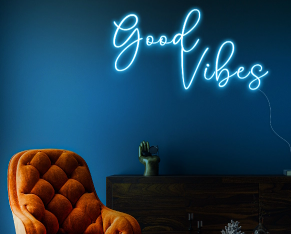 Good Vibes Trendy Neon Sign - Illuminate Positivity with Style - ManhattanNeons