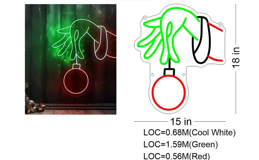 Grinch Stealing Christmas Decor - Enchanting Holiday Glow - from manhattonneons.com.