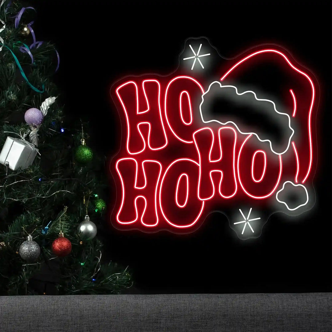 HO HO HO Christmas Neon Decor - Festive Holiday Cheer - from manhattonneons.com.