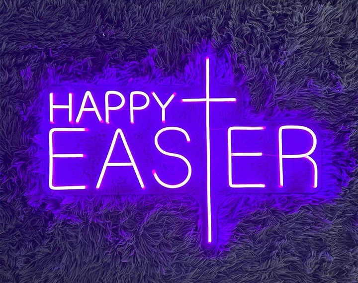 Happy Easter Neon Sign, Holiday Decor by manhattanneons.com – A festive Easter neon decoration.