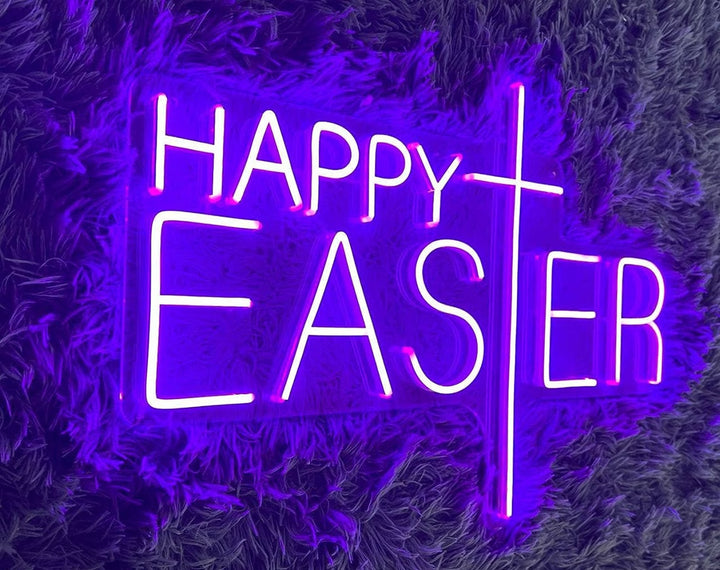 Happy Easter Neon Sign, Holiday Decor by manhattanneons.com – A festive Easter neon decoration.