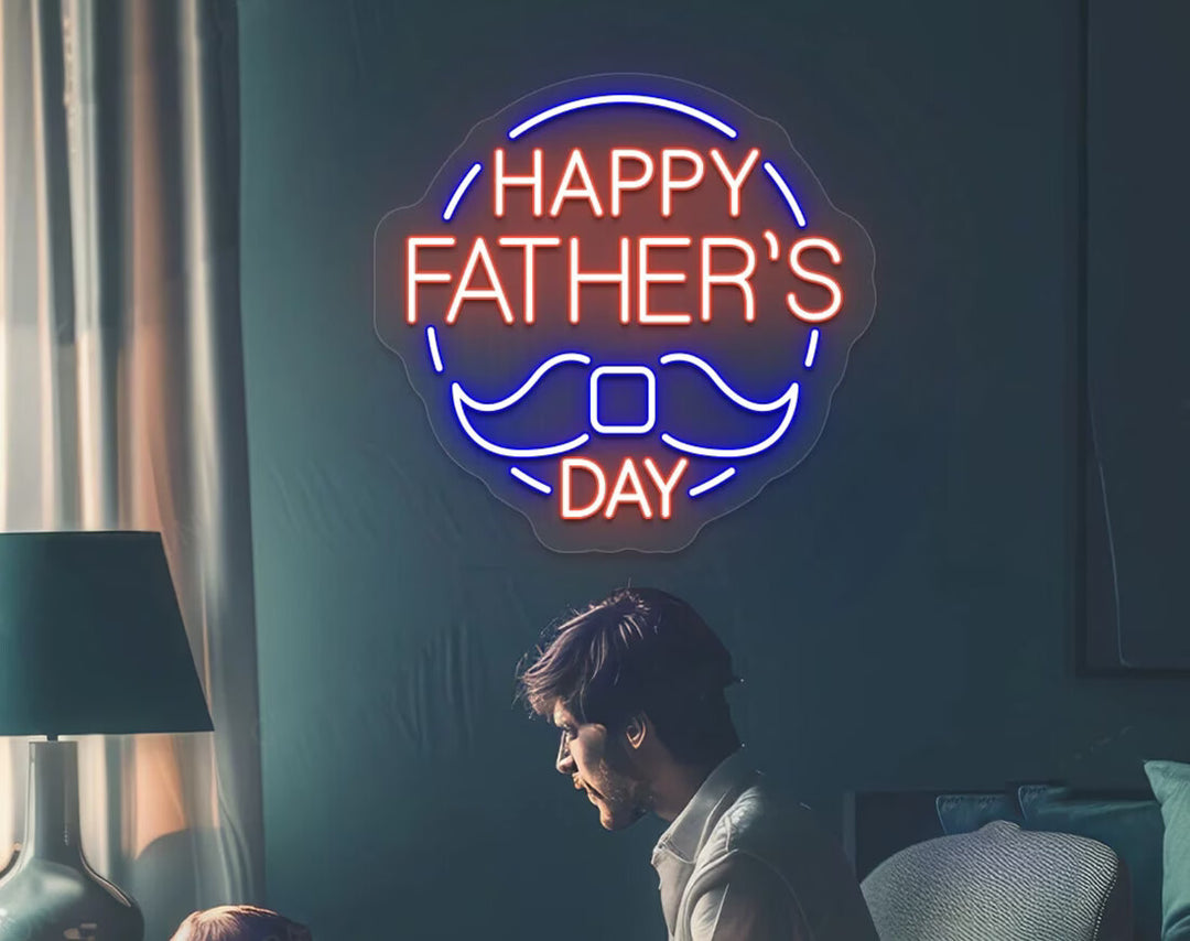 Happy Father's Day Multicolor Neon Sign by manhattanneons.com - Brighten your Father's Day with this vibrant LED Neon Sign.