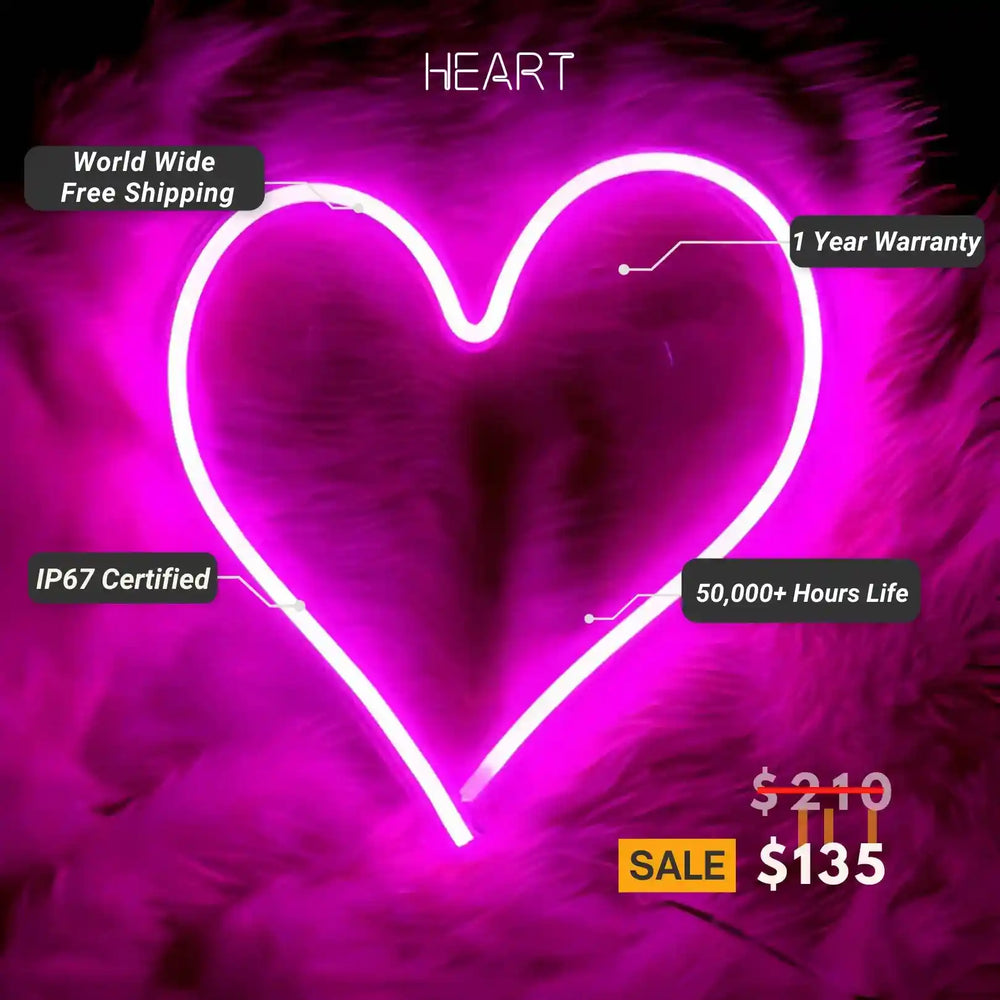 Heart Neon Sign | Radiate Love and Affection - Illuminating Warmth - from manhattonneons.com.