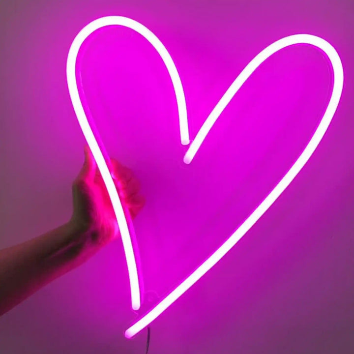 Heart Neon LED Sign, a glowing symbol of love and joy for weddings - from manhattonneons.com.