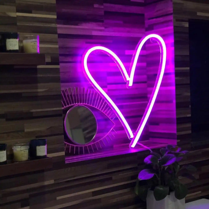 Heart Neon LED Sign, a glowing symbol of love and joy for weddings - from manhattonneons.com.