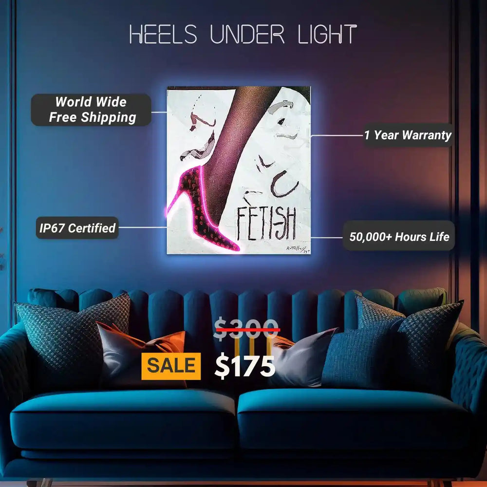 Heels under UV Light | Illuminate Your Steps in Style - from manhattonneons.com.