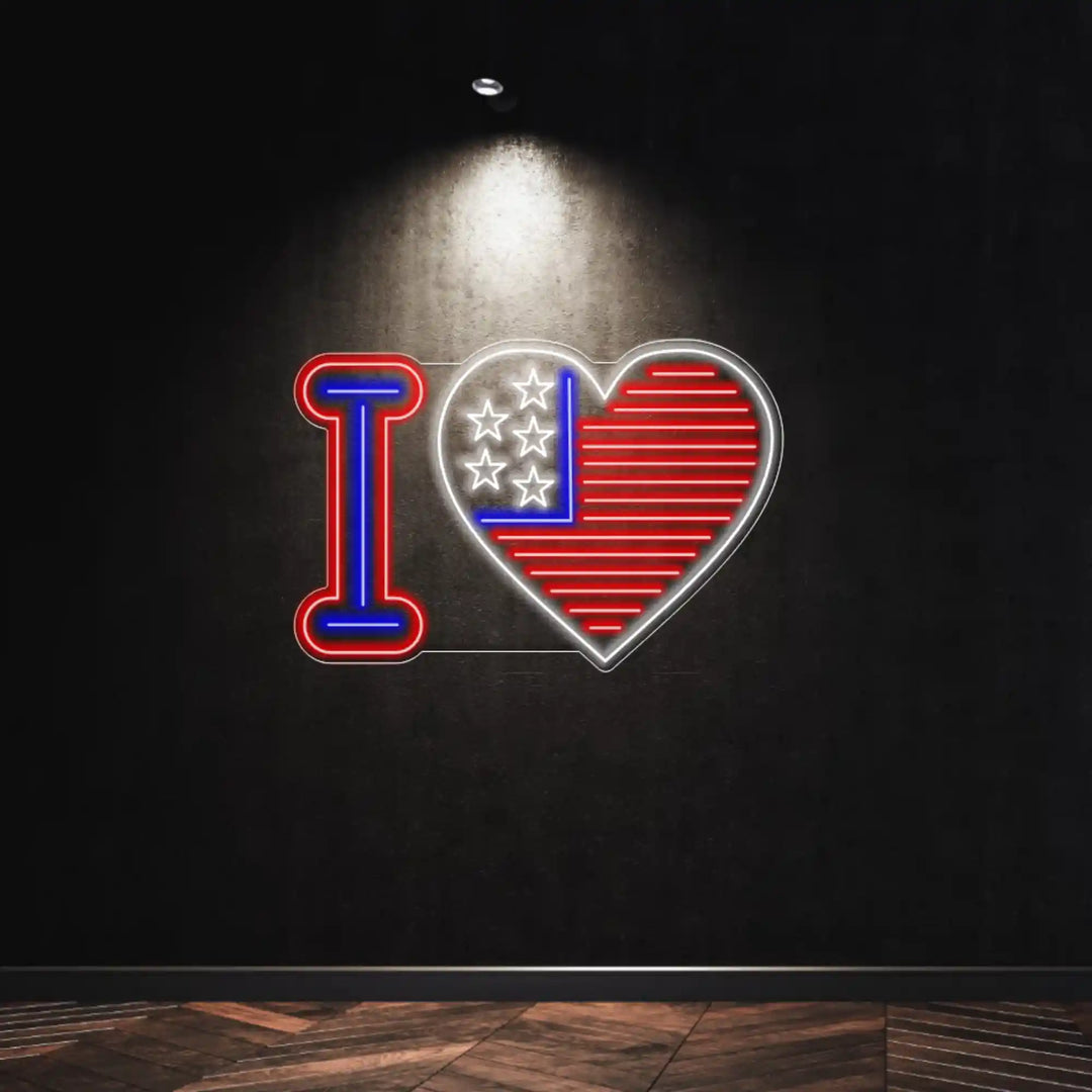 I ❤️ USA Neon Sign - Brighten Up Your Space with Patriotism - from manhattonneons.com.