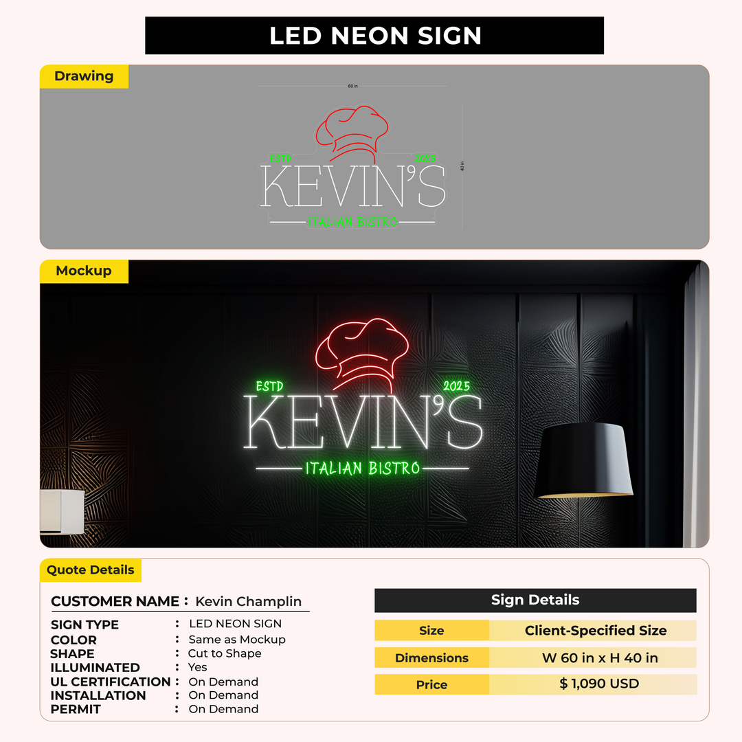 Custom Signs For Kevin Champlin
