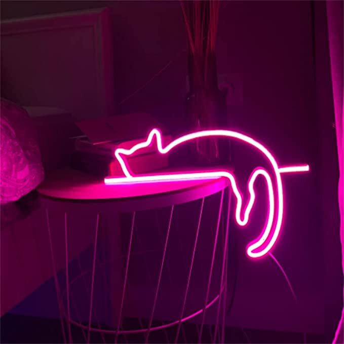 Lazy Cat Trendy Neon Sign - ManhattanNeons, adding a whimsical touch to your space.
