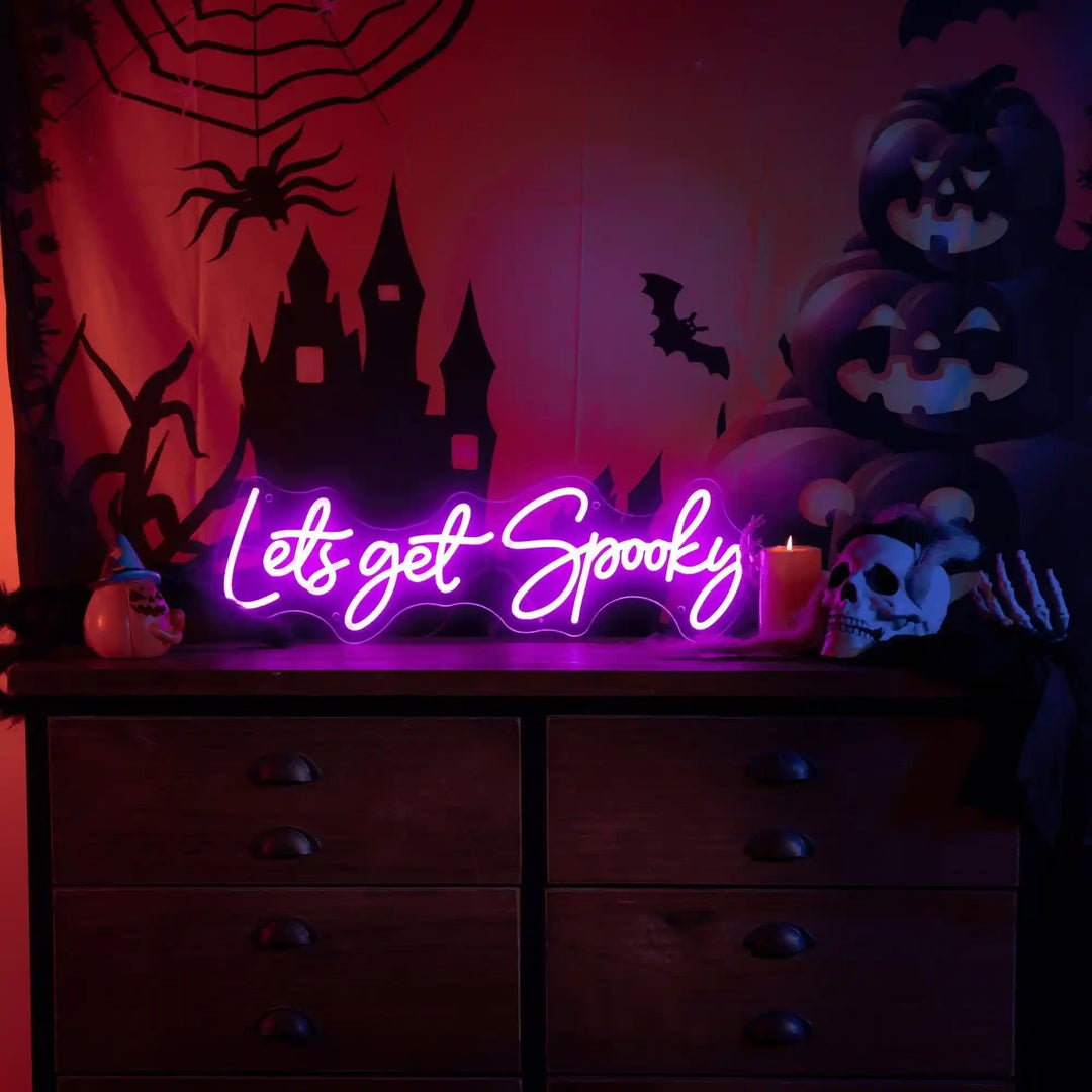 Let's Get Spooky Neon Sign - Embrace the Halloween Spirit with our Spooky Neon Sign - from manhattonneons.com.