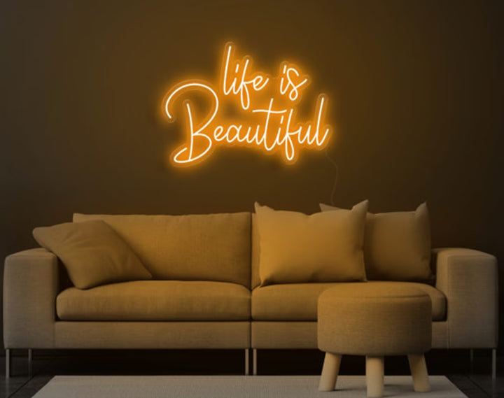 Life is Beautiful Valentine's Day Neon Sign