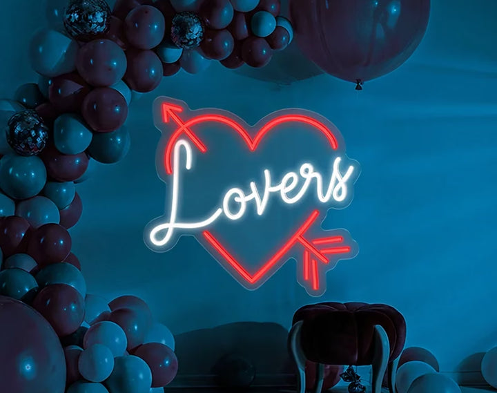 Lovers Valentine's Day Neon Sign by manhattanneons.com - Light up your space with passionate love.