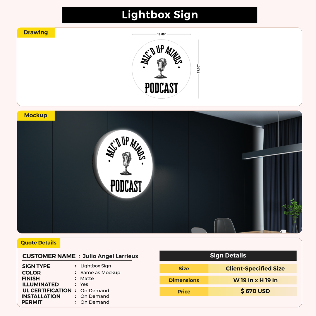 Business signage for Julio Angel Larrieux