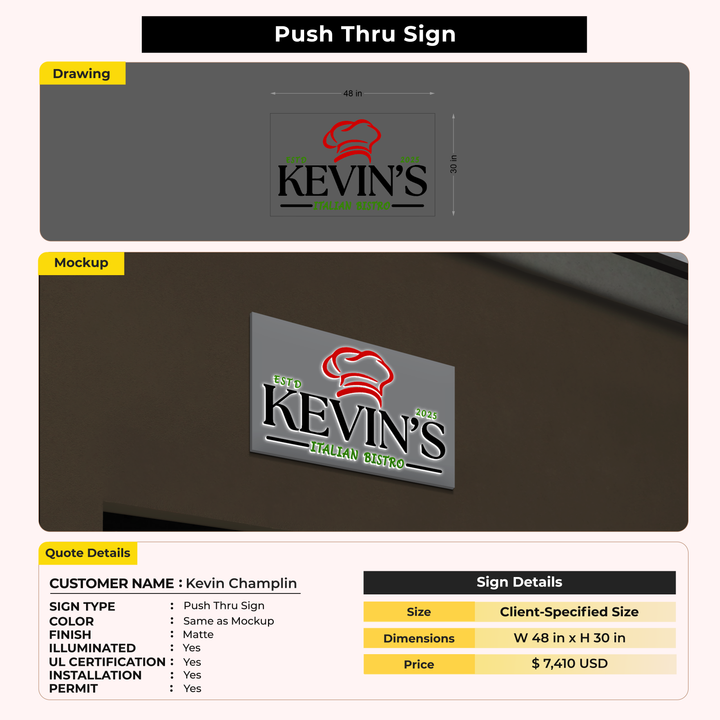 Custom Signs For Kevin Champlin