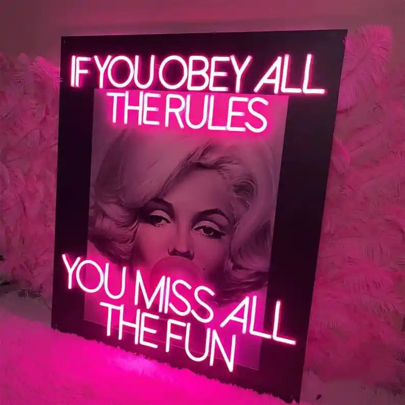 Marilyn Monroe UV ART LED NEON SIGN - Illuminate Your Space with Iconic Elegance, featuring POP ART UV style - ManhattanNeons.