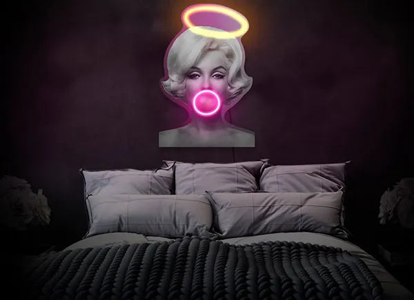 Buy Marilyn Monroe Bubble Gum Wall UV Art Led Neon Sign at 31% OFF ...