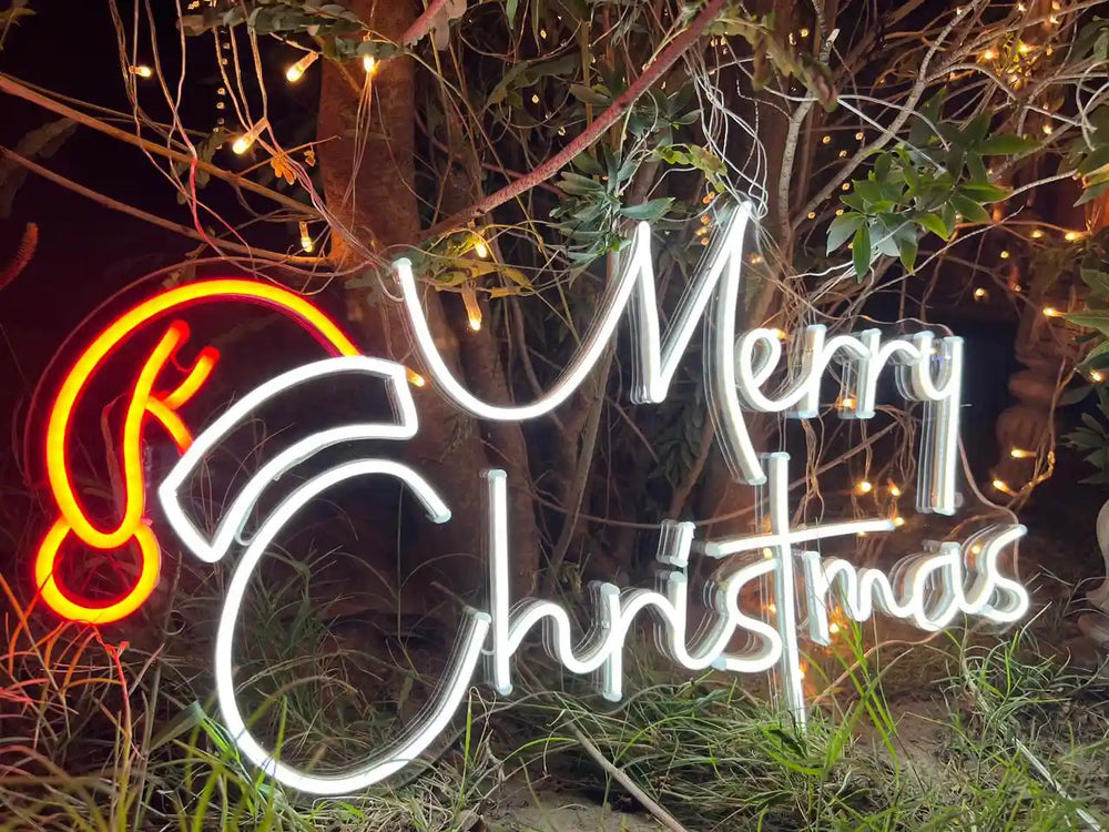 Merry Christmas Neon Sign | Illuminate the Holidays with our Festive Glow - from manhattonneons.com.