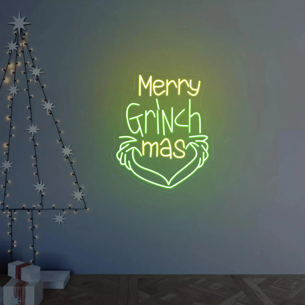 Merry Grinchmas Neon Sign - Festive Holiday Decoration - Unique Christmas Accent - from manhattonneons.com.