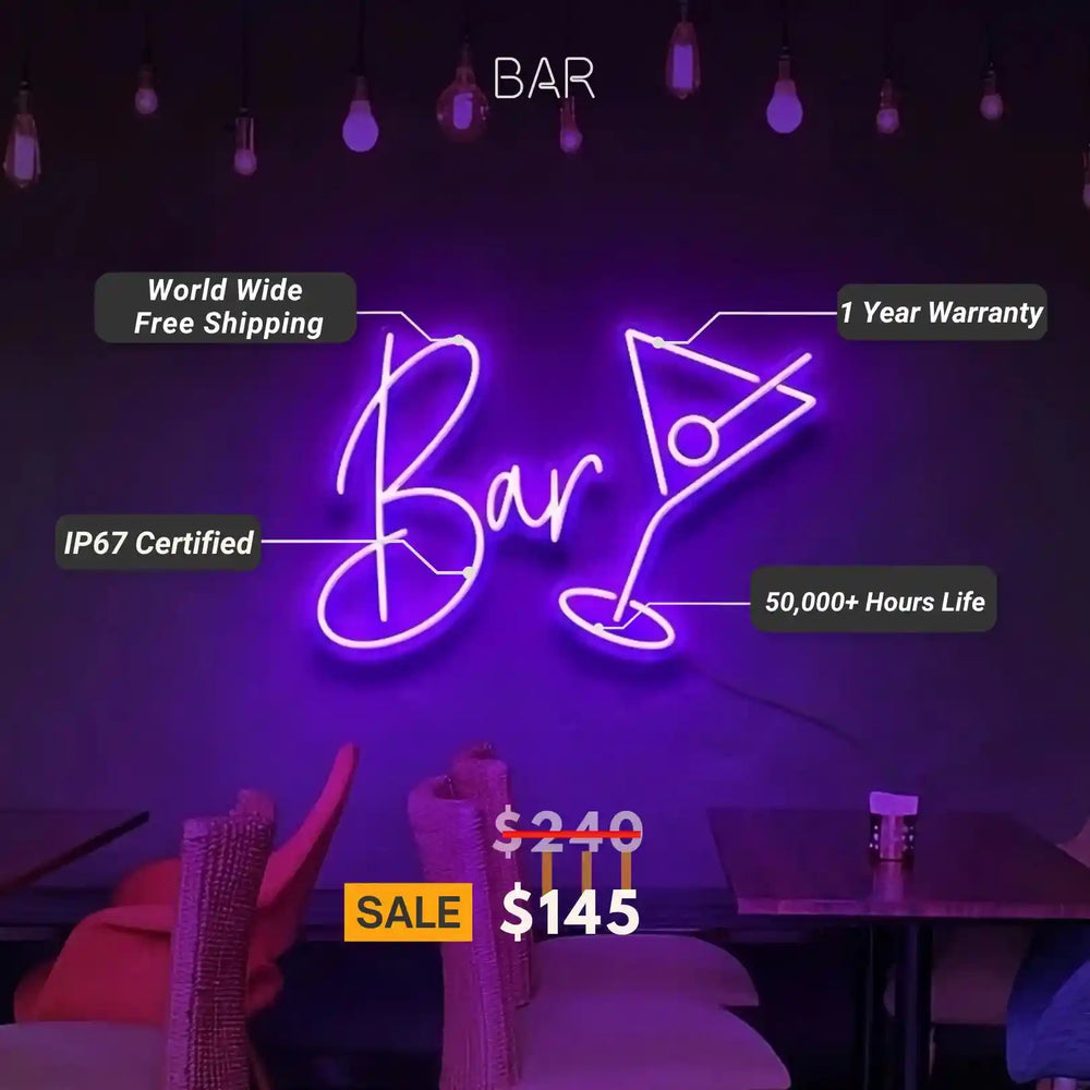 Neon Sign for Bars: Illuminate Your Nightlife - Vibrant Glow - Unique Design - from manhattonneons.com.