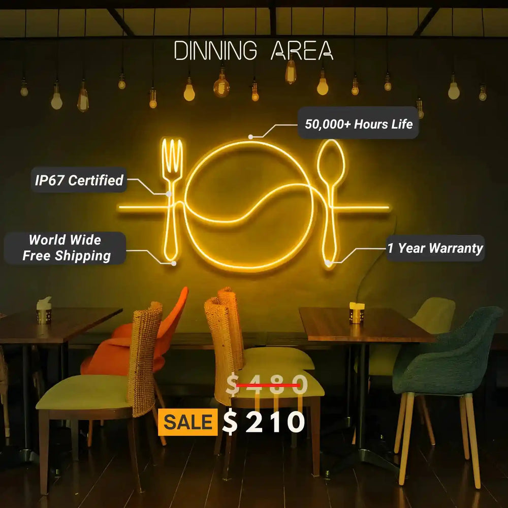Neon Sign for Dining Area | Illuminate Your Meals - from manhattonneons.com.