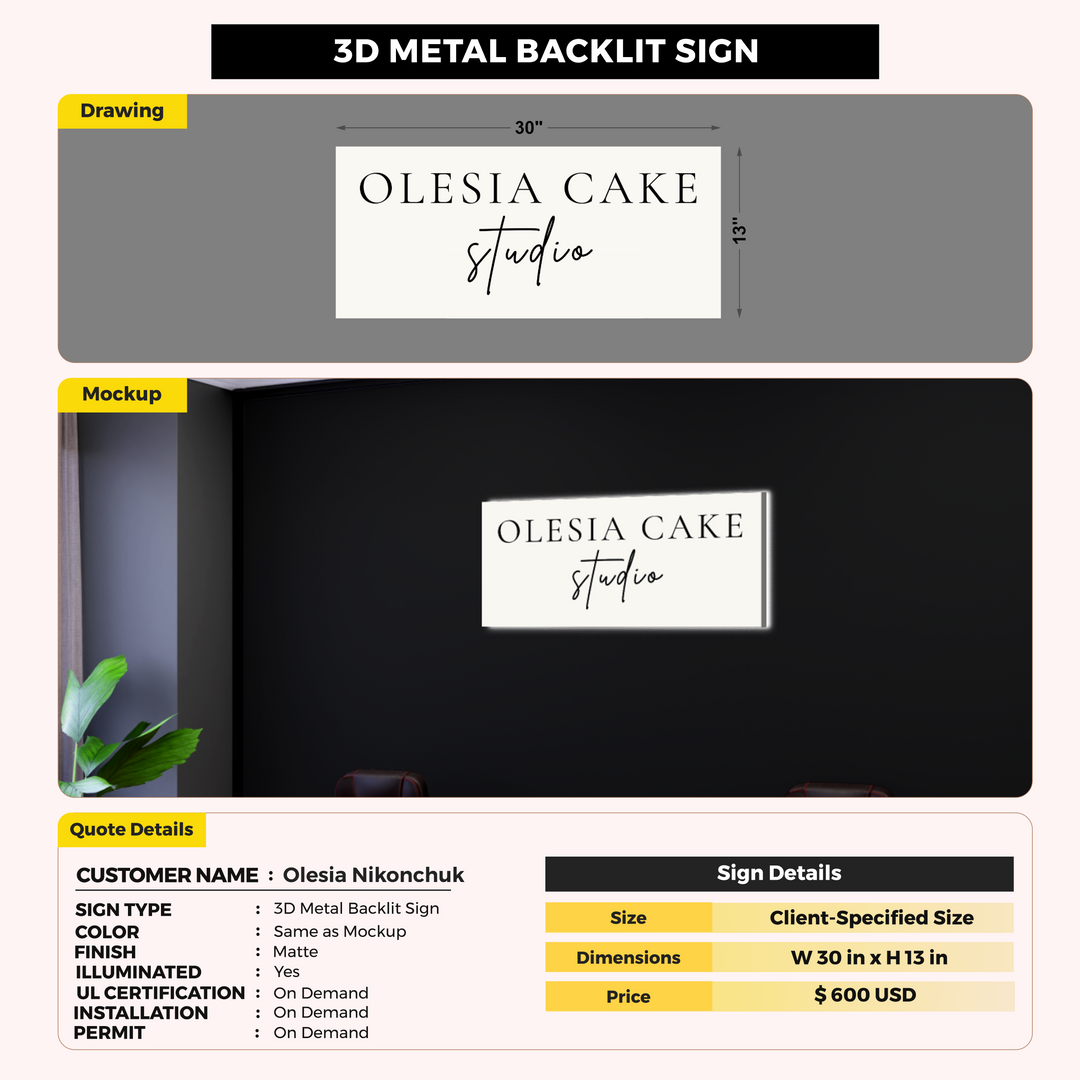 Custom Signs For Olesia Nikonchuk