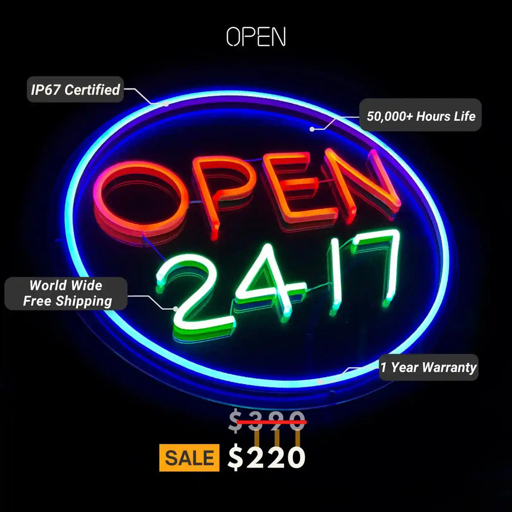 Open Neon Sign - Illuminated Welcome - from manhattonneons.com.