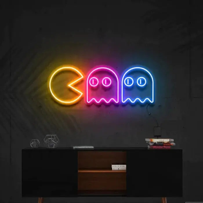 Pacman Chasing Ghosts Neon Sign ManhattanNeons