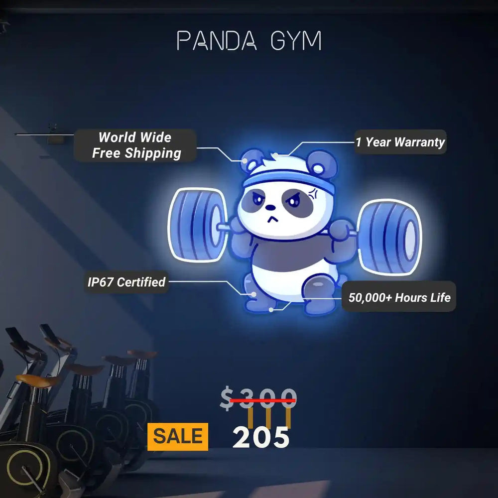 Panda Gym UV Light | Illuminate Your Workouts Safely - from manhattonneons.com.