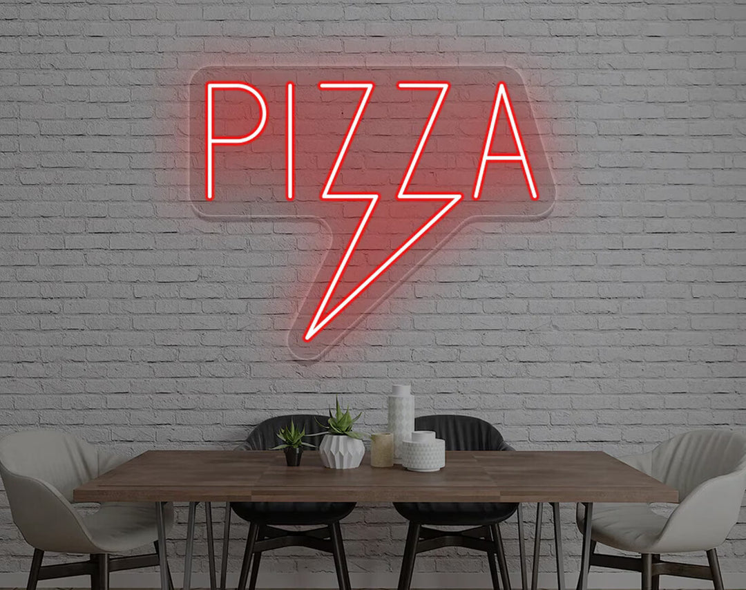 Pizza Bolt LED Neon Sign by manhattanneons.com - Creative neon decor for pizza spots.