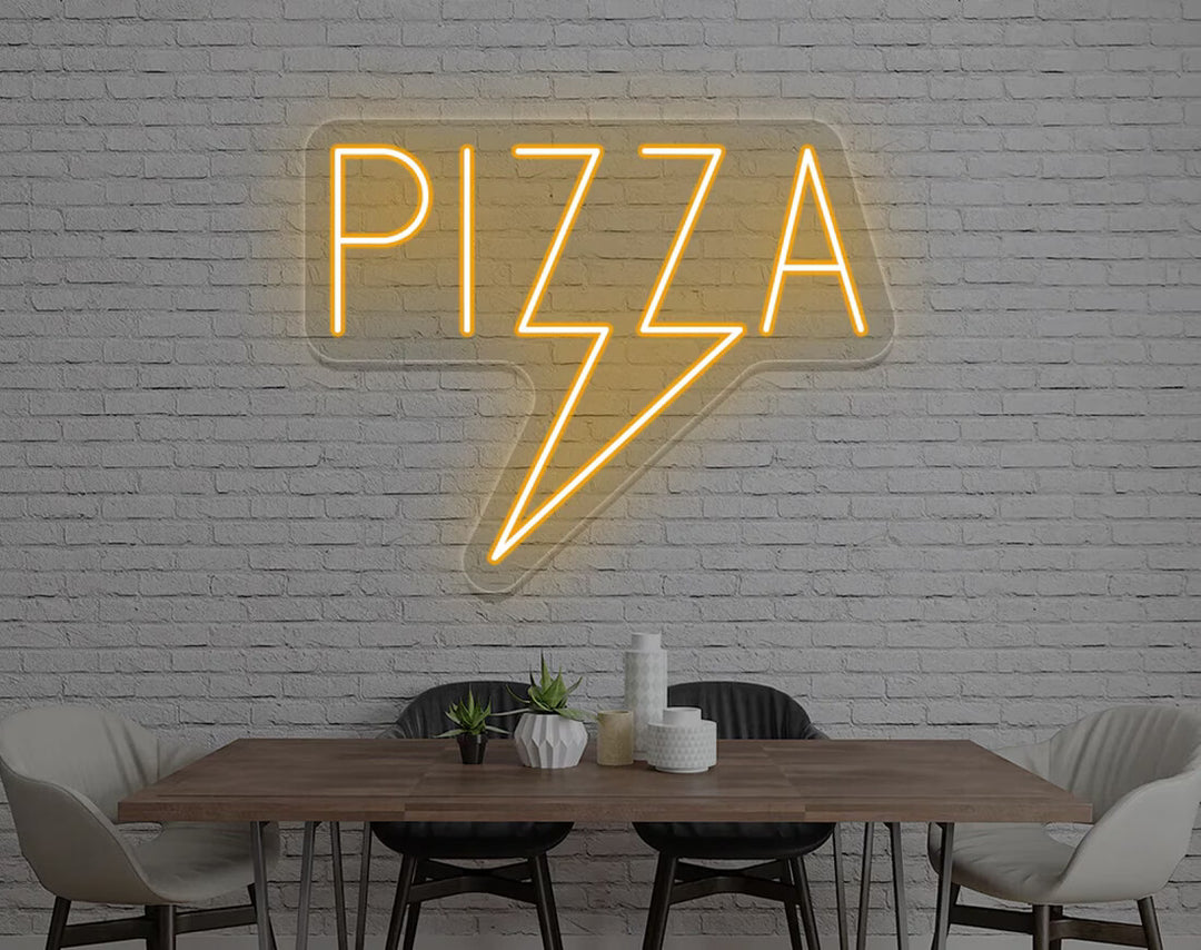 Pizza Bolt LED Neon Sign by manhattanneons.com - Creative neon decor for pizza spots.