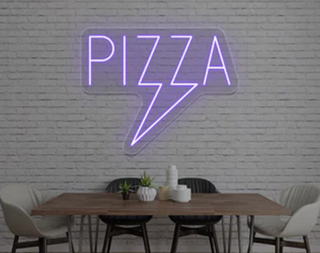Pizza Bolt LED Neon Sign by manhattanneons.com - Creative neon decor for pizza spots.