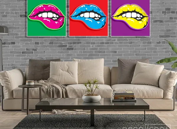 Pop Art Lips UV Art Led Neon sign x acrylic artwork adding a splash of color to your space. Explore more at manhattanneons.com