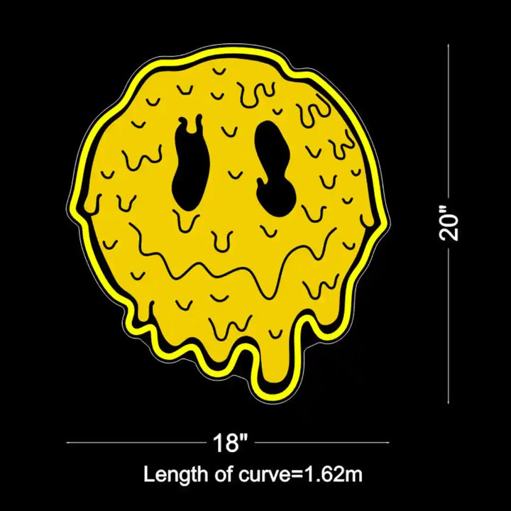 Psychedelic Face Emoji UV Printed Neon Artwork | Expressive Illumination - from manhattonneons.com.