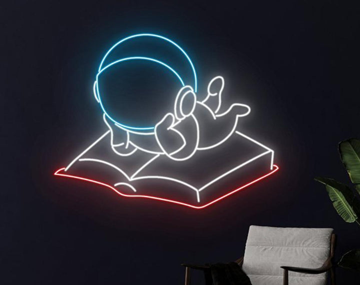 Reading Book LED Neon Sign by manhattanneons.com - Calm and cozy neon reading vibe.