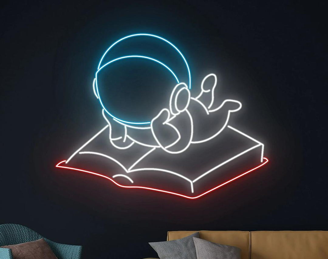Reading Book LED Neon Sign by manhattanneons.com - Calm and cozy neon reading vibe.