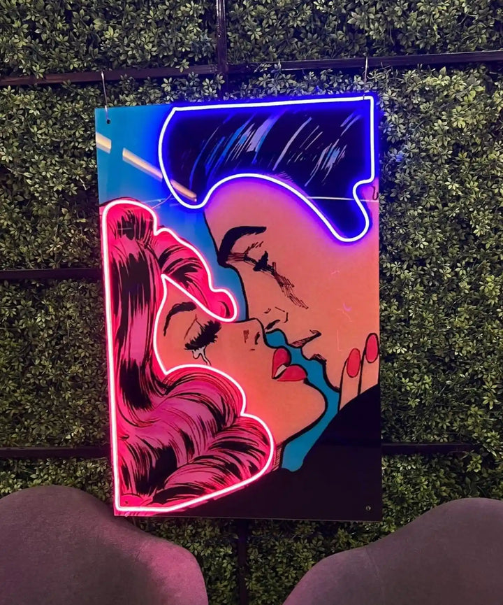 Retro Love UV Printed x Neon Artwork: Nostalgic Charm - from manhattonneons.com.