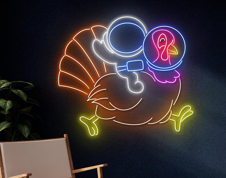 Riding on Hen LED Neon Sign by manhattanneons.com - Fun farm-style neon art.