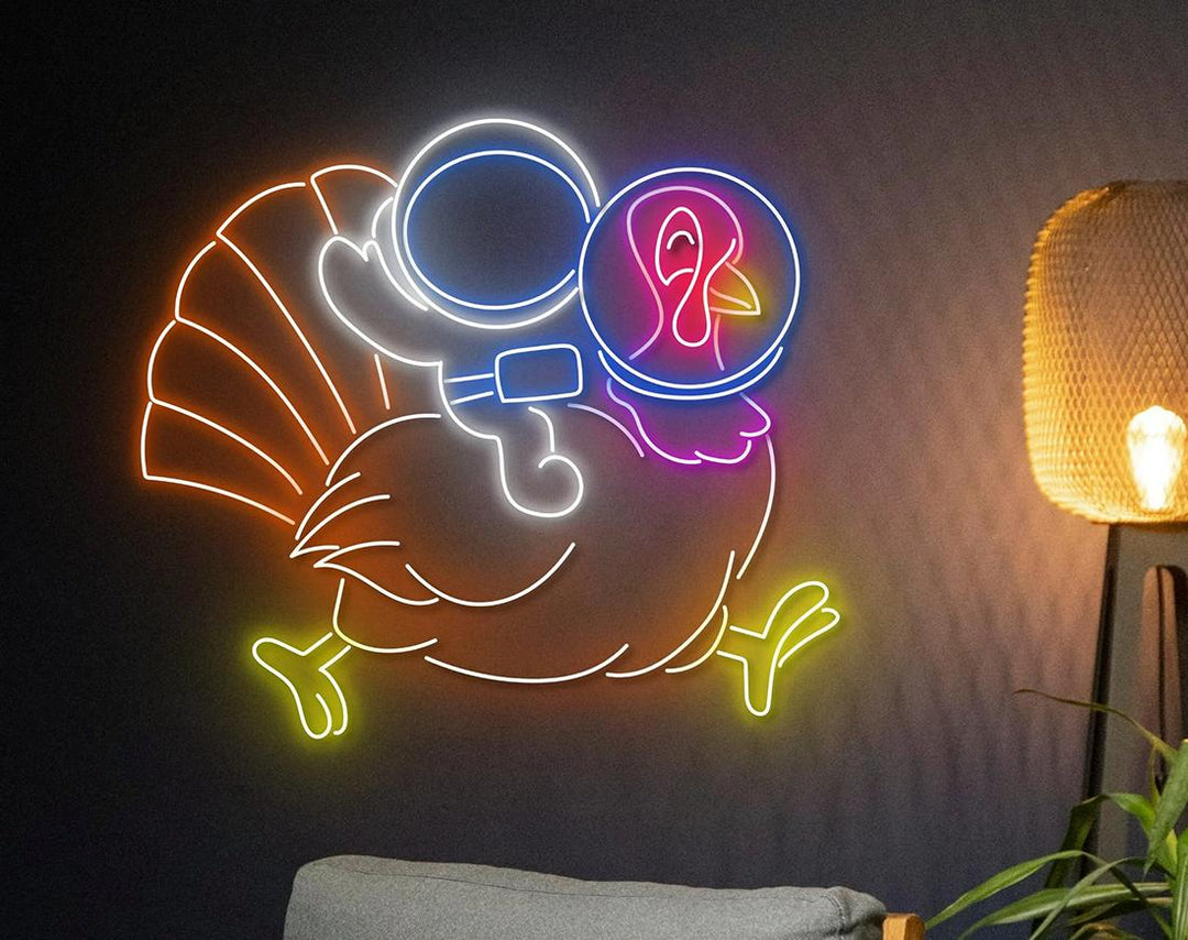 Riding on Hen LED Neon Sign by manhattanneons.com - Fun farm-style neon art.