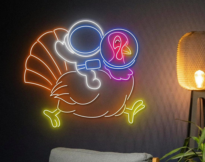 Riding on Hen LED Neon Sign by manhattanneons.com - Fun farm-style neon art.