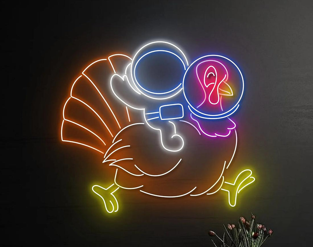 Riding on Hen LED Neon Sign by manhattanneons.com - Fun farm-style neon art.